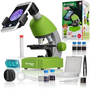 MICROSCOPE Microscope 40x-640x - BRESSER JUNIOR - Éclairage LED - kit d'expérimentation - vert