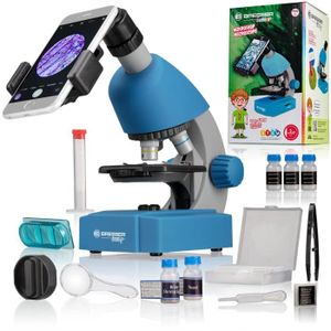 MICROSCOPE Microscope 40x-640x - BRESSER JUNIOR - Éclairage LED - kit d'expérimentation - bleu