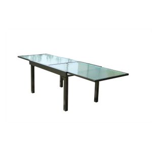TABLE DE JARDIN  Table extensible en aluminium - BRESCIA - CONCEPT USINE - Design moderne - Plateau en verre