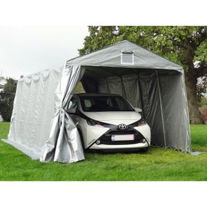 GARAGE Tente Abri Garage PRO 3,3x6x2,4m PE, Gris Dancover Abris Voiture