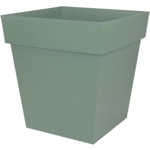 POT DE FLEUR EDA PLASTIQUE - Pot carré Toscane - 50 cm - 87 L - Vert laurier