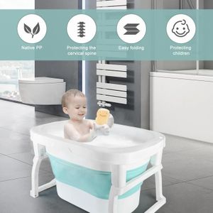BAIGNOIRE  Baignoire bébé pliable - JEOBEST - Vert - Détecteur de température - Pieds antidérapants - Portable