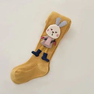 LEGGING Leggings Chauds en Coton pour Fille de 0 à 6 Ans,Pantalon pour Bébé-Yellow Rabbit Tights-0 to 1 year