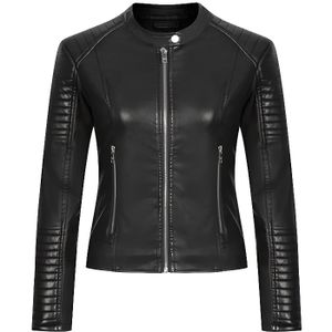 Courte Veste En Simili Cuir Femme Manches Longue Slim Fit Mi Saison Blouson En Pu Femme Couleur Unie Noir Cdiscount Pret A Porter