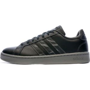 BASKET Baskets Homme - Adidas Grand Court - Noir/Gris - Tige synthétique - Fermeture lacets