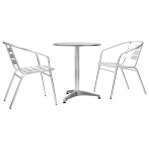 Salon De Jardin Aluminium Table Ronde Achat Vente Pas Cher