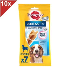 FRIANDISE PEDIGREE Dentastix Friandises à mâcher moyen chien 70 sticks dentaires (10x7)