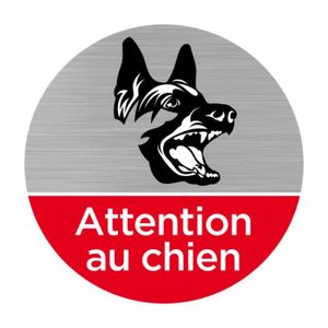 Panneau Propriété Privée - Attention au chien 30 x 20 cm - Plaque  signalétique gravée PVC - Fixation au choix (Rouge)