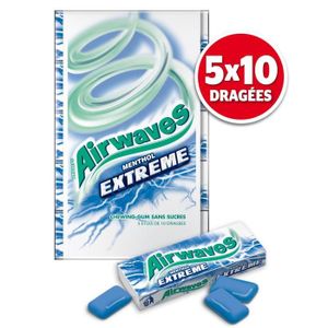 Wrigleys Airwaves Chewing Gum Menthol & Eucalyptus 12 Dragées 30 paquets