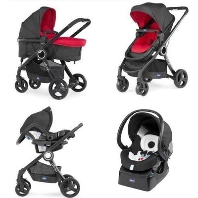 CHICCO Poussette combinee Pack Urban Plus Des la naissance Jusqu a 15kg Rouge Wave Cdiscount Puericulture Eveil bebe