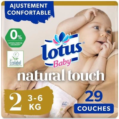 LOTUS BABY Couches bébé taille 4 poids 7-14Kg Natural Touch 