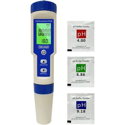 Forever Speed Testeur PH 5 En 1 – PH, EC, TDS, Salinité & Température Pour Piscine, Aquarium, Eau Potable, Hydroponie