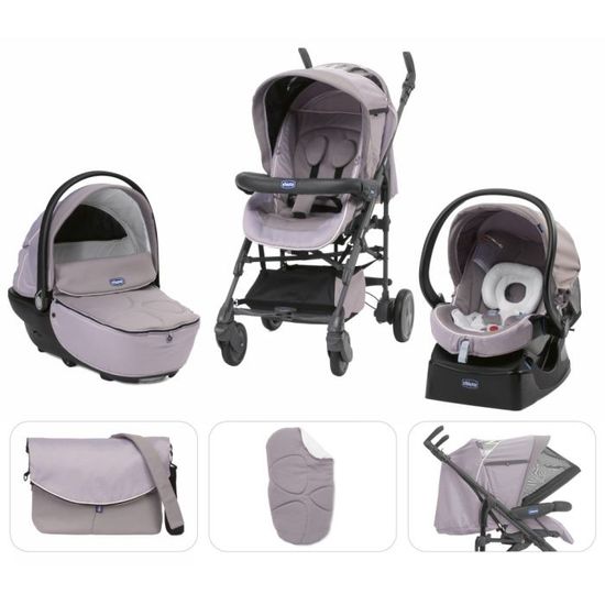 Poussette chicco trio rose et grise clearance