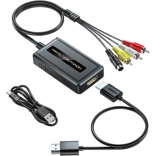 Adaptateur S-Vidéo 4 Broches Vers RCA Mâle Or – Kenable, Convertisseur AV Universel