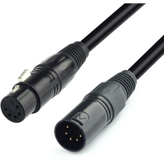 Adattatore DMX Da Femmina XLR 3 Pin A Maschio XLR 5 Pin – Convertitore Segnale Luci, Argento - Foto 5