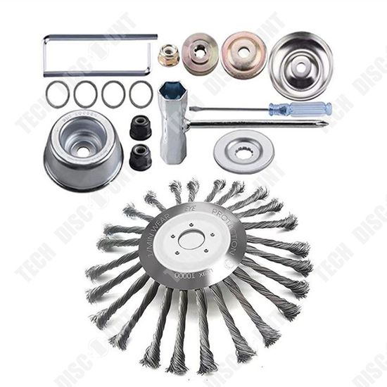 Tête De Brosse Métallique Pour Débroussailleuse Avec Trou Central De 20 Mm A120 - Jardin