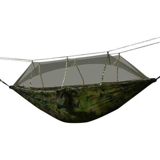 Hamac avec moustiquaire 2 places portatif, en toile parachute