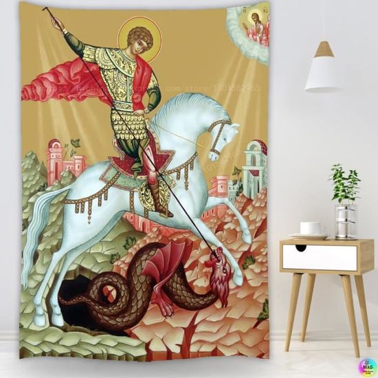 Ange Gardien Tapisserie Religieuse Tenture Murale Décoration De La