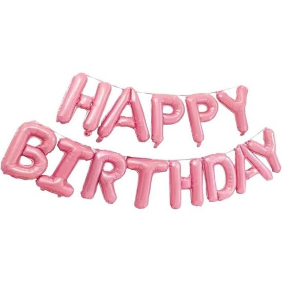 Happy Birthday Banner, 16pcs Bannière Anniversaire Fille