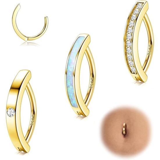 YFN Piercing de nombril en argent sterling S925 avec motif