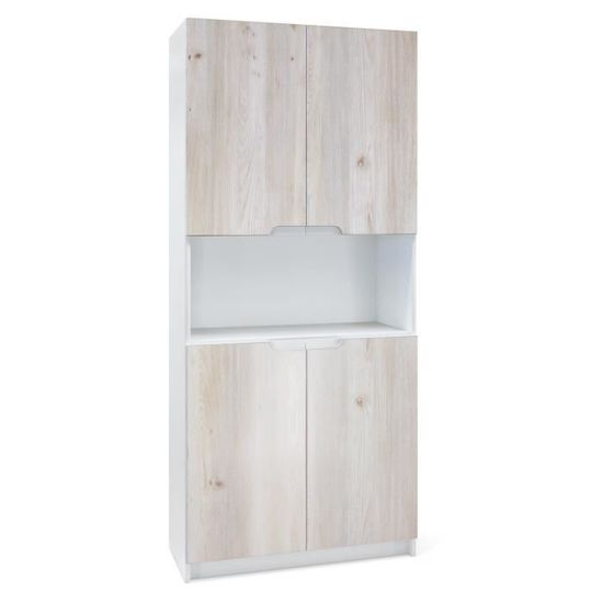 Vladon Armoire de bureau Rangement Logan V2 Corps en Blanc mat