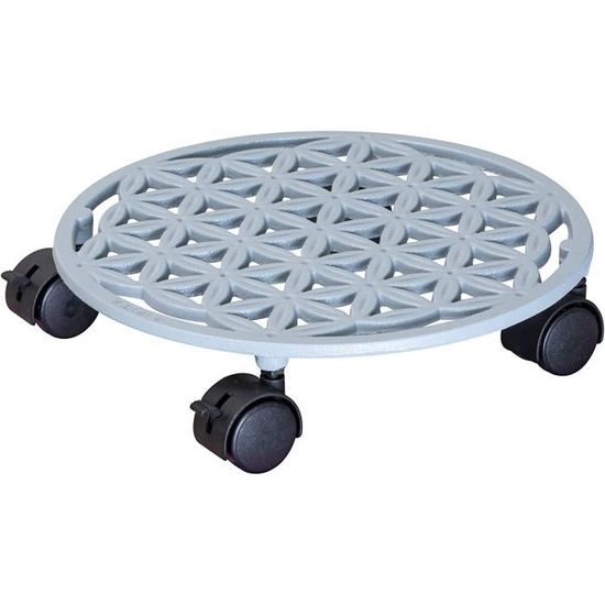 WAGNER TRÈFLE DE Fortune Chariot Porte-Plantes En Fonte Gris Ardoise – Support à Roulettes 75 Kg Intérieur/Extérieur Avec Freins