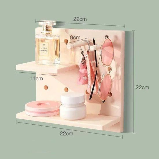 Support Mural Pour Lunettes - Organisateur Adhésif, Design élégant, Transparent/blanc/gris, 17.5 Cm