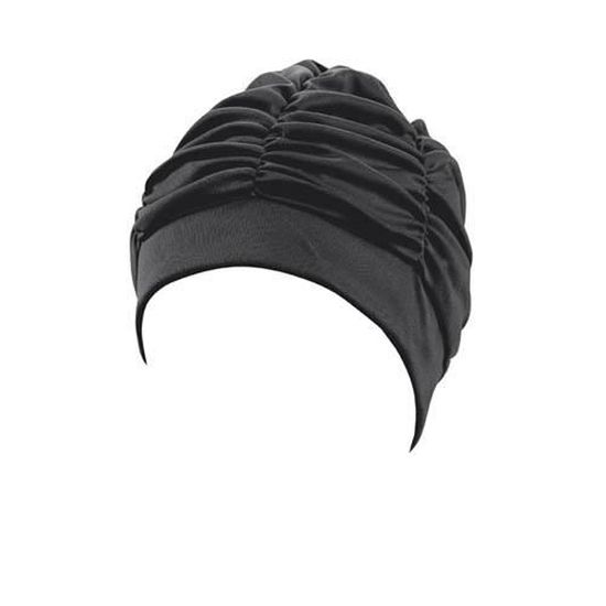 Bonnet de Bain Fantaisie Tissu Noir avec scratch - Bonnet de Bain