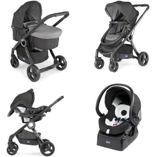 Chicco - Trio Activ3, Poussette Combinée 3 en 1 - Dove Grey - Multi Media  Magasin