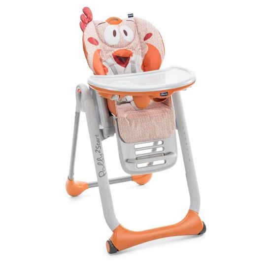 Chaise Haute Chicco Polly 2 Start - De La Naissance à 3 Ans (15kg), Inclinable, 4 Roues, Compacte