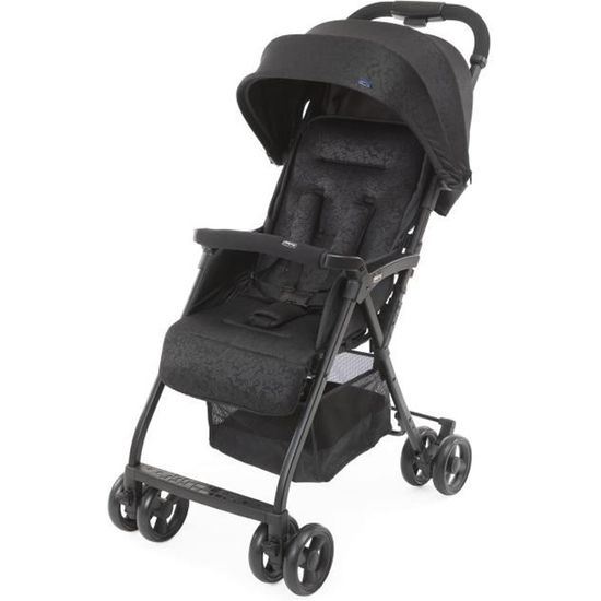 CHICCO Poussette compacte Ohlala 3 -  Dès la naissance - Jusqu'à 15kg - Dossier inclinable - Arceau de sécurité - Jet black