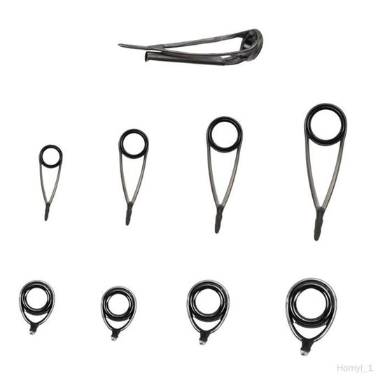 9Pcs Anneau Guides Canne à Pêche en Céramique Ligne en Acier Inoxydable - Sport