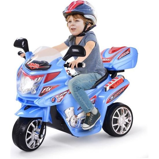 Moto Électrique pour Enfants DREAMADE - Style Cool avec Phare Réglable -  Bleu - Cdiscount Jeux - Jouets