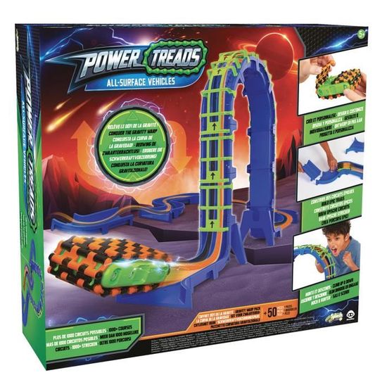 Circuit Power Treads - SPLASH TOYS - Coffret Défi Gravité Pack + de 50 pcs - Bleu - Pour Enfant de 5 ans et plus