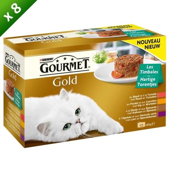 GOURMET Gold les Timbales aux viandes et aux légumes - Pour chat - (x8)
