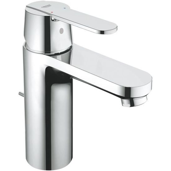 GROHE Robinet de salle de bains lavabo Get, tirette de vidage, bonde incluse, robinet mousseur économie d'eau, taille M, 23454000