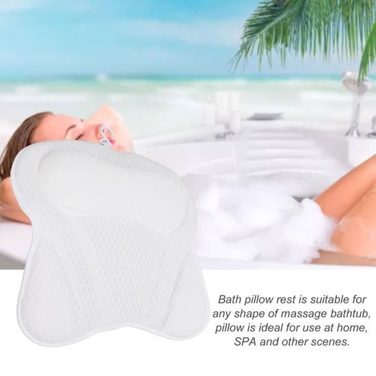 Leibeitz Coussin de bain de luxe pour baignoire avec maille 4D Air Mesh