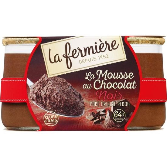 Mousse Au Chocolat Pure Origine Perou La Fermiere 2 X 100 G