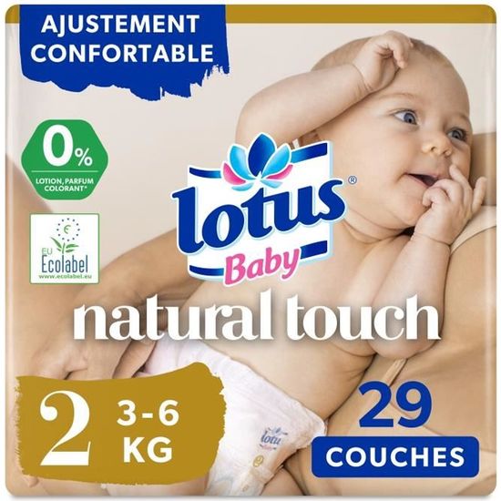Lotus Baby Couches Touch, taille 3 : 4-9 kg - Le paquet de 44