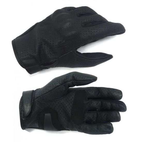 Gants d'été homologué homme Mitsou noir en cuir coqué Taille M 8 pour ...