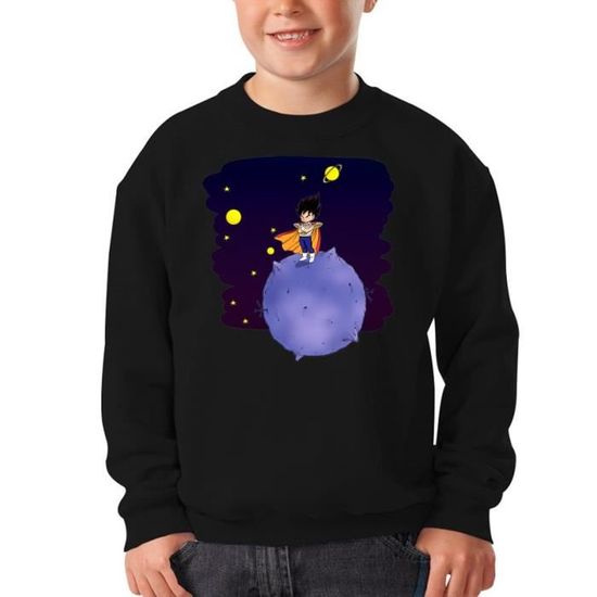 Pull Enfant Garcon Manga Parodie Vegeta De Dbz Le Petit Prince De L Espace Avec Decor Pulls Enfants Haute Qualite 8 Noir Cdiscount Pret A Porter