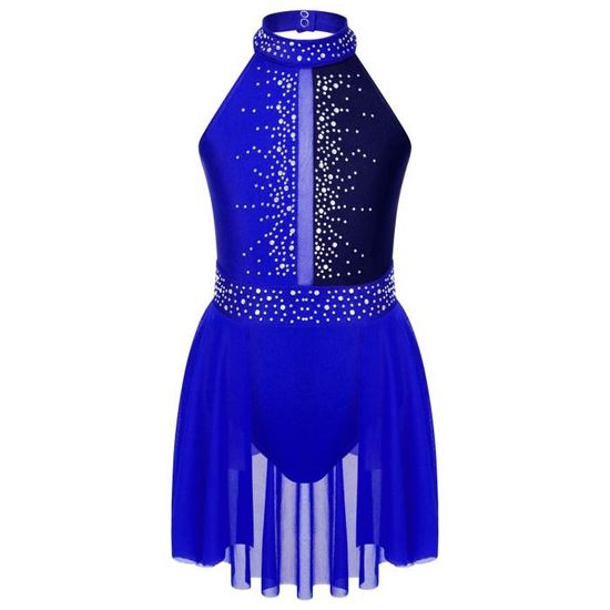 Robe De Danse Latine & Ballet - Asymétrique Avec Paillettes - Justaucorps Brillant - Taille S à XL
