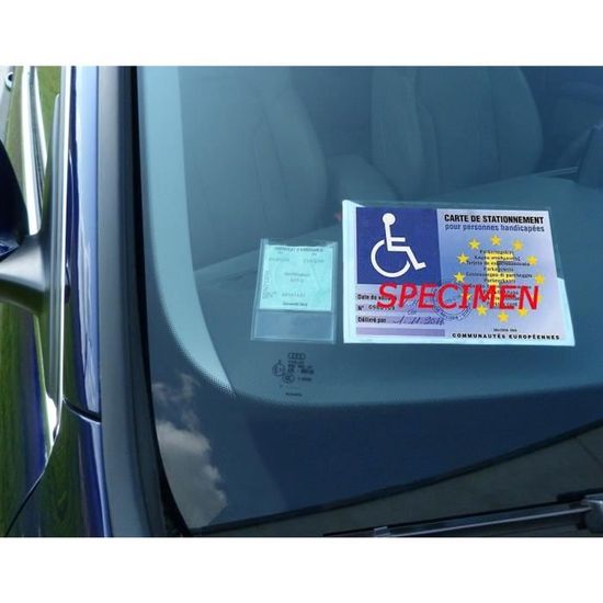 Porte carte stationnement handicapé couleur motif transparent Color Pop - France