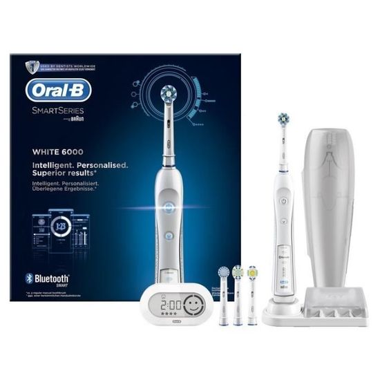 Oral-B SmartSeries 6000 White Bluetooth Brosse à dents électrique