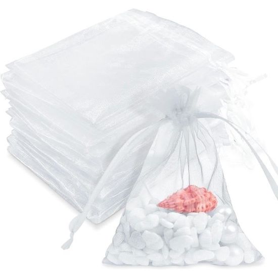10 Sachets En Voile Organza Blanc 10x8cm - Pour Emballer Bijoux, Petits Cadeaux - Neufs - Fait Main ?
