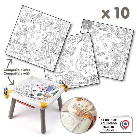 Smoby - Table enfant - Bleu - Extérieur Intérieur - Traitement Anti-UV - Fabriquer en France