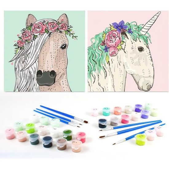 Peinture Par Numéro Figured'Art - Fleurs Rouges Abstraites - Kit De Loisir Créatif DIY Numéro D'Art Complet - 40x50cm Sans Châssis En Bois