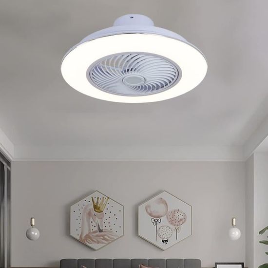 Ventilateur Plafond Avec Lumière RGB Silencieux - Télécommande, Bluetooth, Haut-Parleur Musique - Lustre Enfant & Chambre