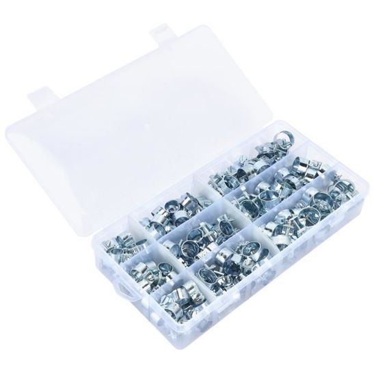 Kit De 92 Mini Colliers De Serrage Acier Zingué 7-18 Mm - Pour Tuyau Carburant, Diesel, Câblage Auto