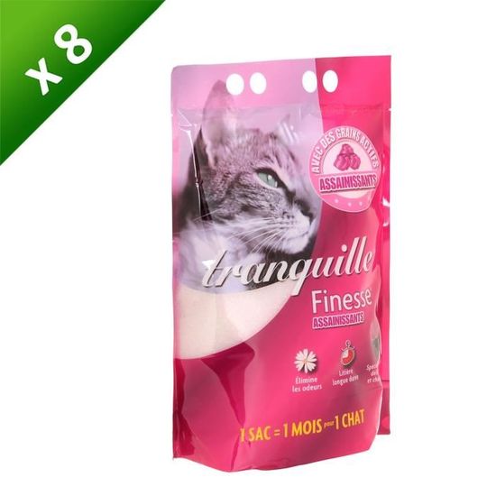 TRANQUILLE Litière cristaux fins Pour chat 3,7 l (x8) Cdiscount